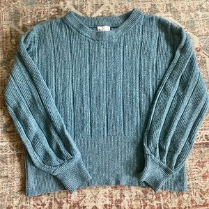 ✰ Hippie Rose Large Teal Ribbed Sweater ✰